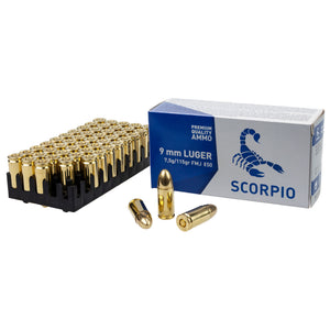 Scorpio Ammo 9mm 115gr FMJ 50/1000