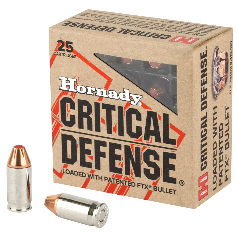Hornady Critical Defense .380 ACP 90gr FTX Self-Defense Ammo — 25 Rounds