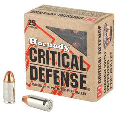 Hornady Critical Defense .380 ACP 90gr FTX Self-Defense Ammo — 25 Rounds