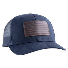 Magpul Standard Leather Patch Trucker Hat — Navy Mesh Back