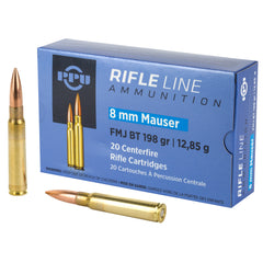 PPU 8MM MAUSER FMJ 198GR 20/200