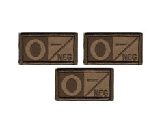 3 Brown Tan  Blood Type O- Negative Patch Fits For VELCRO® BRAND Loop Fastener