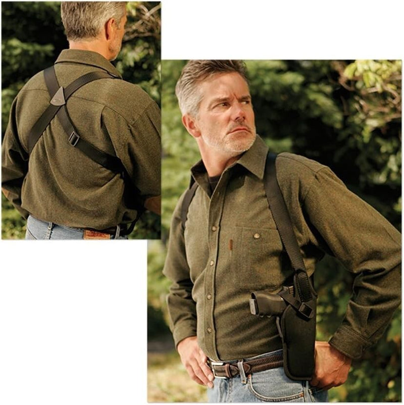 Uncle Mike's Black Kodra Nylon Sidekick Vertical Shoulder Holster (Size 3, Left)
