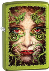 Zippo 2015 Woman Femme Fatale With Green Vines Lurid Filigree Face Lighter 28865