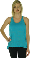 Ideology Sleeveless Racerback Burnout High-Low Tank Bionic Blue Medium