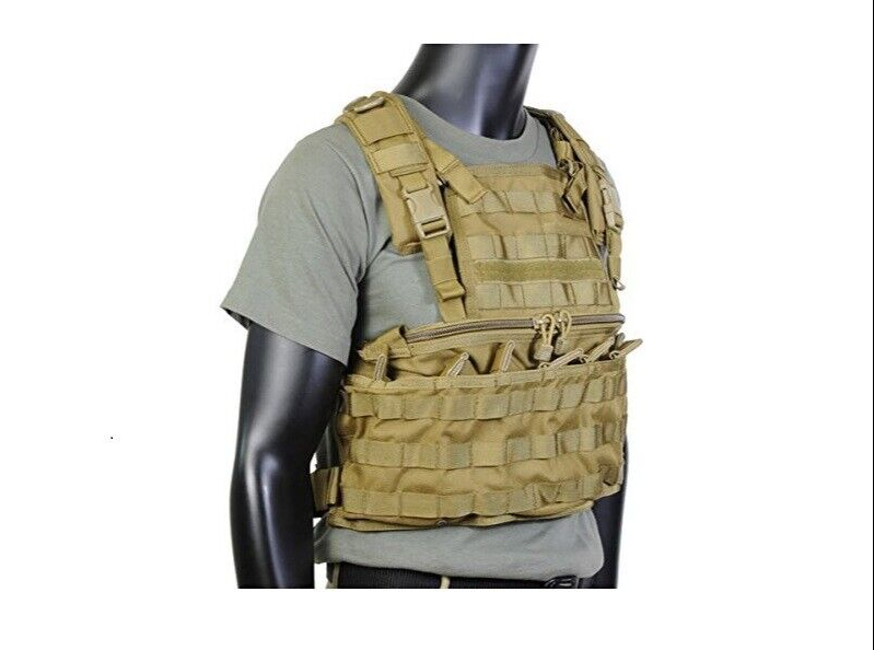 Blackhawk RRV Rhodesian Recon Enhanced Commando Chest Rig, Mag Pouches Coyote