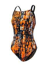 Adidas Amoeba Blocks Vortex Back One Piece Swimsuit Yellow 24