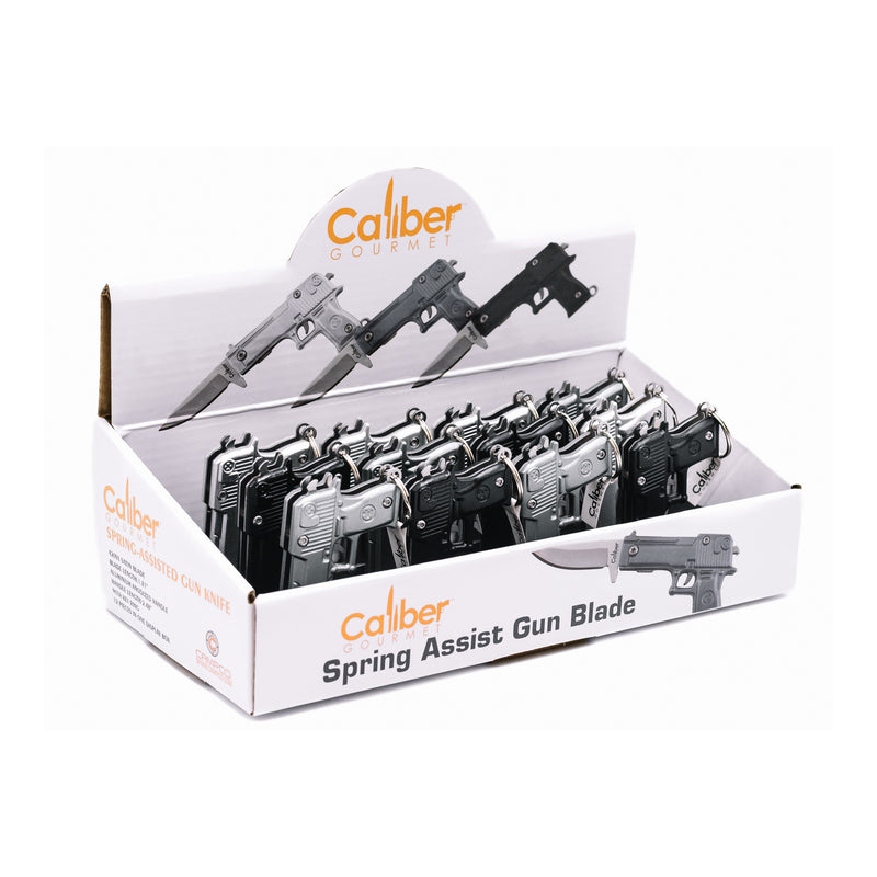 CBG CALIBER GUN KNIFE DISPLAY 12PC