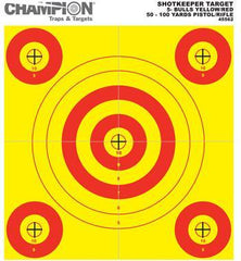 Champion Shotkeeper Targets Yellow & Red 5 Bull Small 12/Pack
