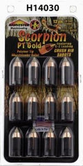 Harvester Muzzleloading Scorpion PT Gold Premium Polymer Tip Muzzleloader Bullets 50 Cal. Sabot 300 gr .451
