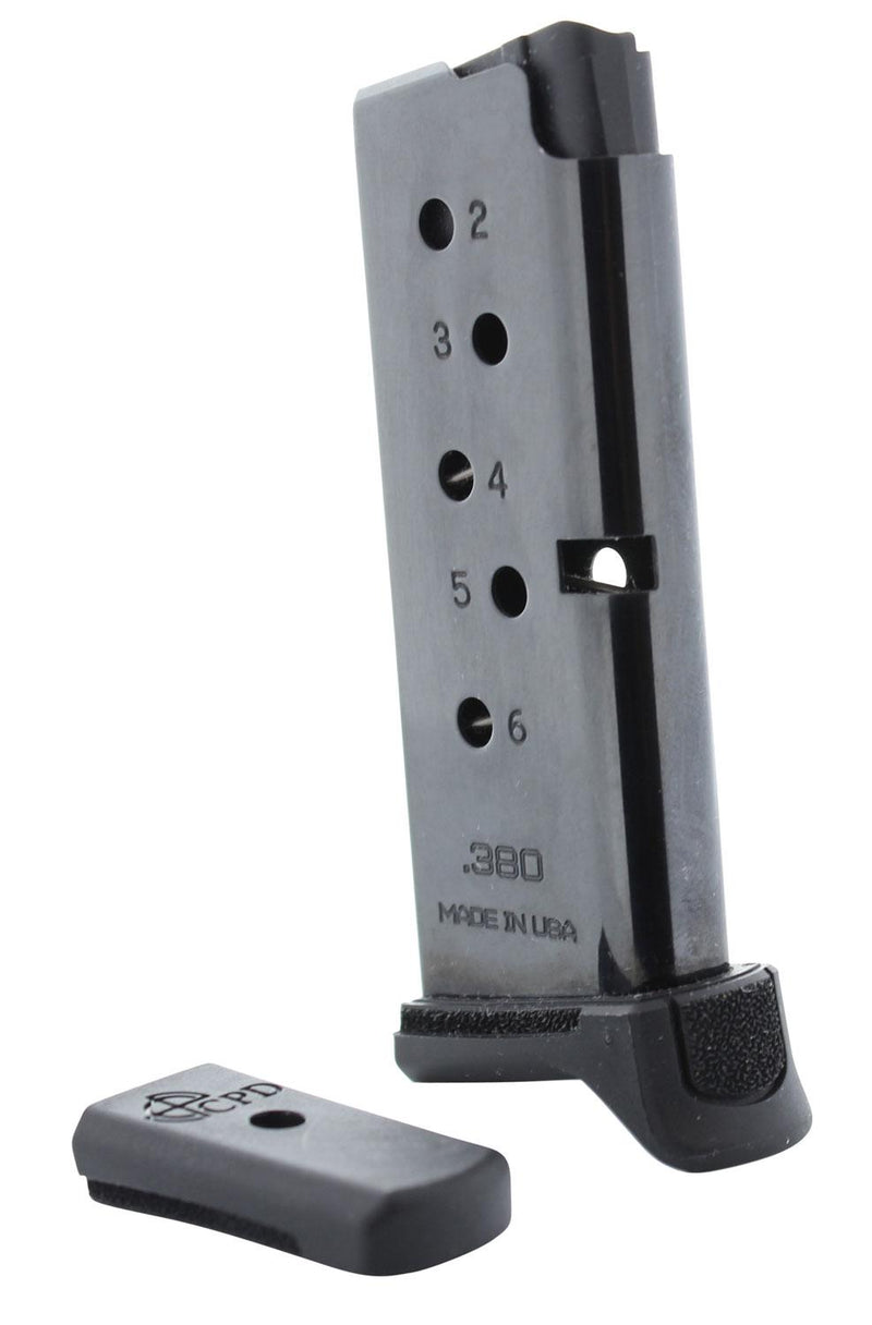 C-Products Handgun Magazine Ruger LCP1 & Ruger LCP2 .380 ACP High Gloss Black Carbon Steel 6/rd