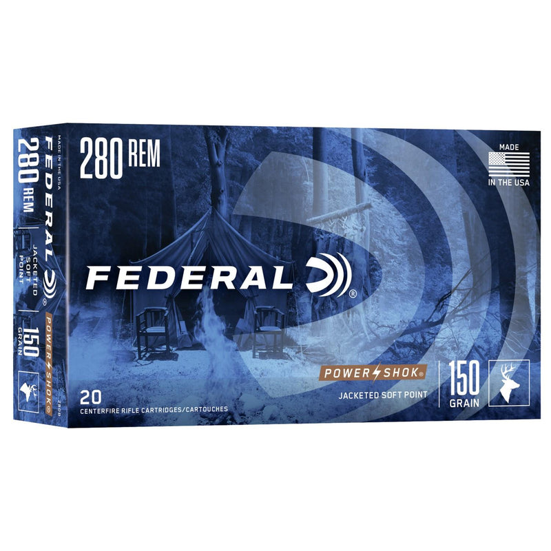 Federal Power-Shok Rifle Ammunition .280 Rem 150 gr SP 2890 fps - 20/ct