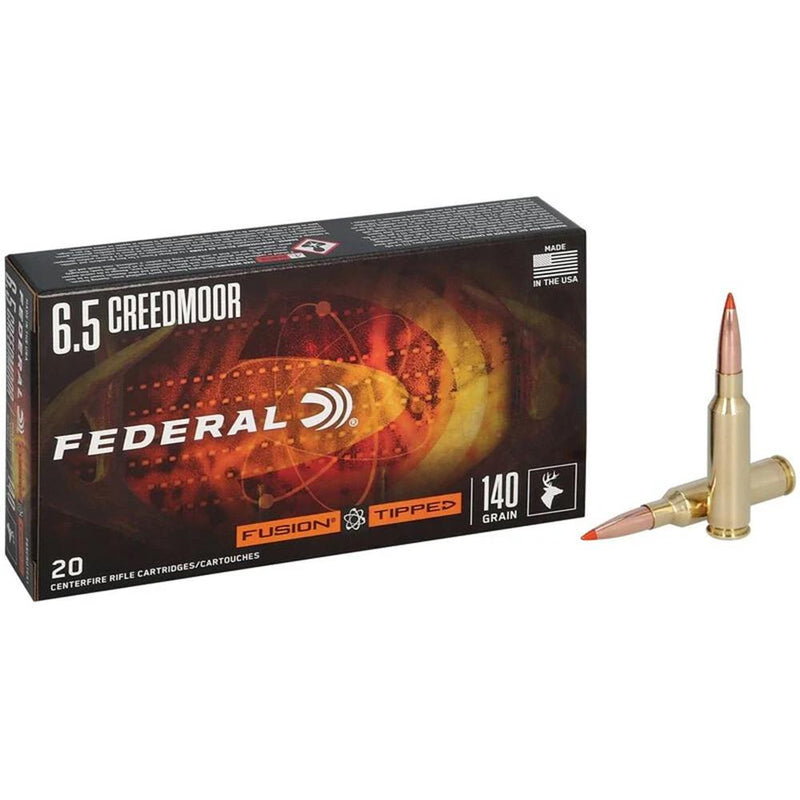 Federal Fusion Tipped Rifle Ammunition 6.5 Creedmoor 140gr PT 2700 fps 20/ct