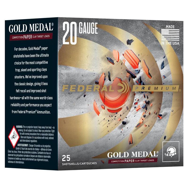 Federal Gold Medal Paper Shotshells 20ga 2-3/4