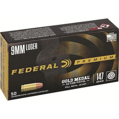 Federal Gold Medal Action Pistol 9mm Luger 147gr FMJ 900 fps 50/ct