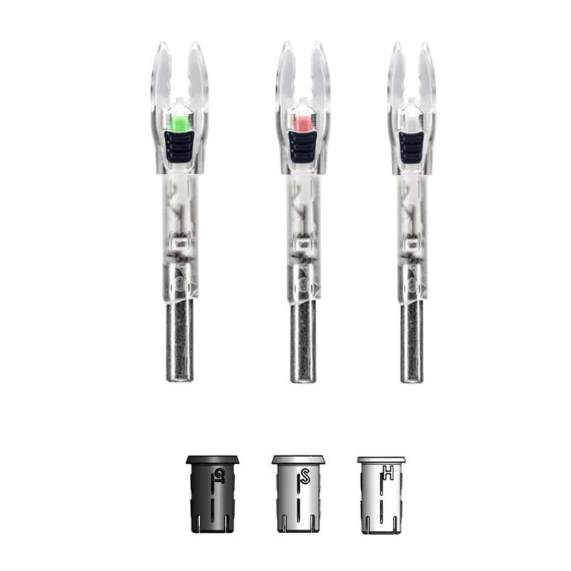 Feradyne Nockturnal Shift Nock Universal Size Red and Green Strobe Lighted 2-Pack