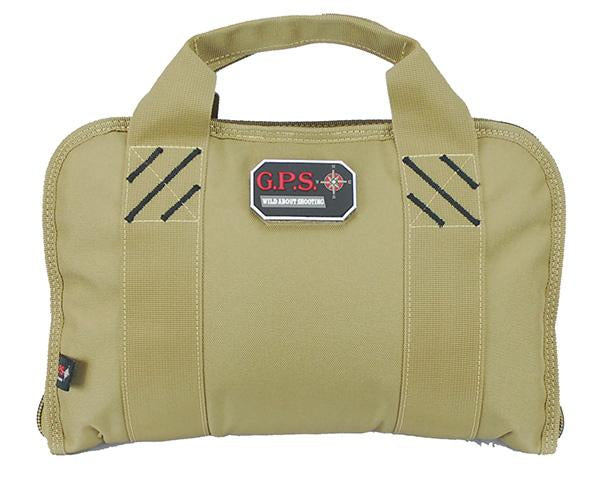 G-Outdoors Double Pistol Case with Magazine Storage & Dump Cup-Tan