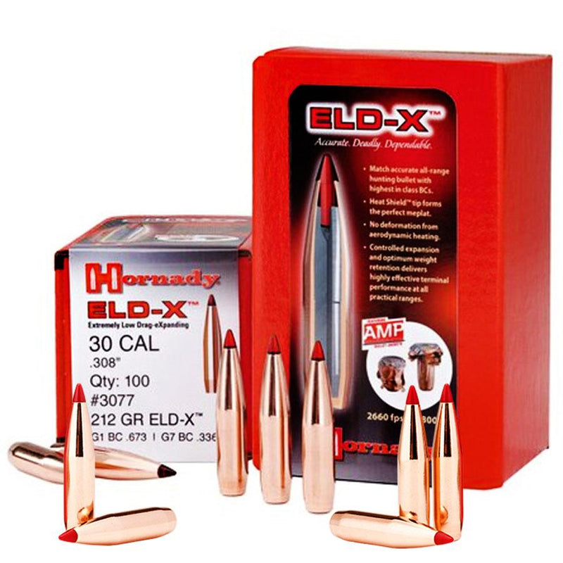 Hornady ELD-X Bullets with Heat Shield Tip .30 cal .308