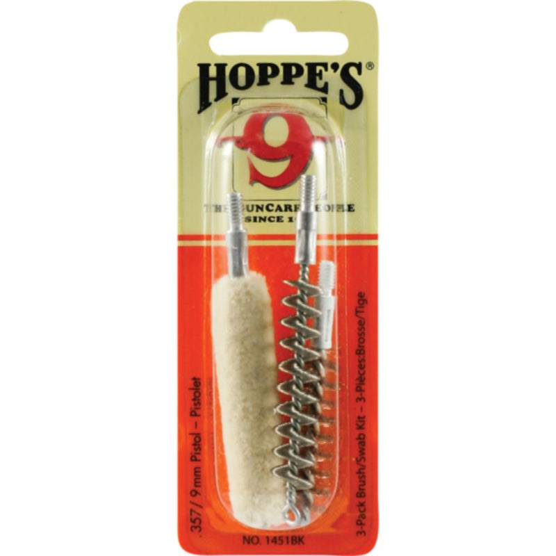 Hoppe's 3-Pack Brush/Swab Kit .357/9mm