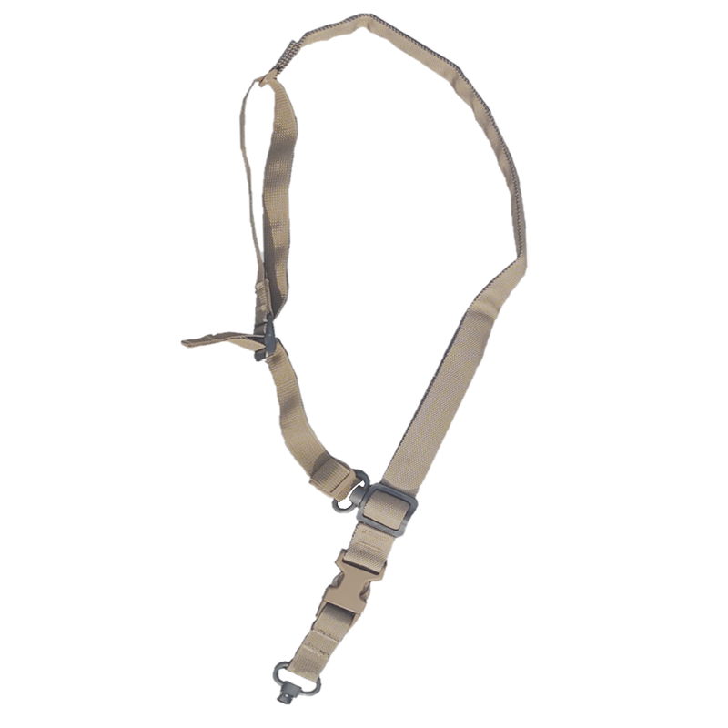 TacShield Warrior 2n1 Sling Padded Web Quick Adjuster QD Push Button Swivel Coyote Brown