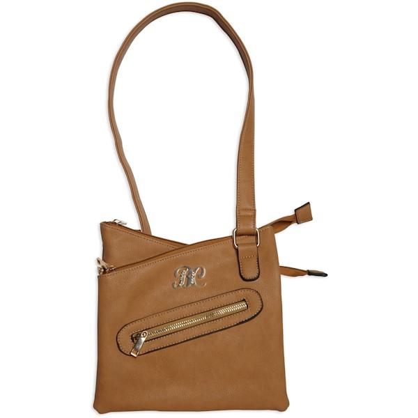 Bulldog Cross Body Style Conceal Carry Purse W/ Holster Small Tan