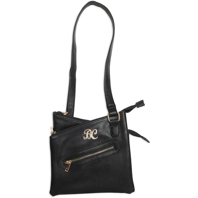 Bulldog Cross Body Style Conceal Carry Purse W/ Holster Small Black