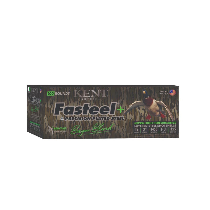 Kent Fasteel+  Precision Plated Steel Bayou Blend Shotshells 12ga 3
