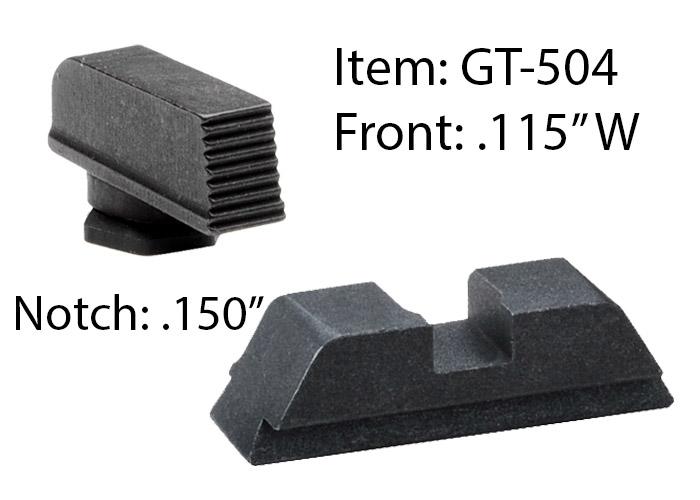 Ameriglo Defoor Performance Black Sight Set for Glock 17-39 / Front Width .115