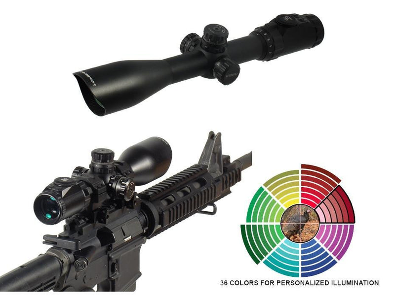 Leapers UTG AccuShot SWAT IE Rifle Scope - 3-12x44mm AO 36-Color Mil-Dot Reticle 34-8.4' FOV 3.3-2.8
