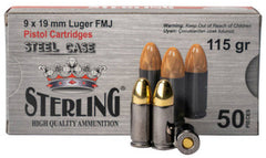 GO STERLING STEEL 9MM 115GR FMJ 50/30