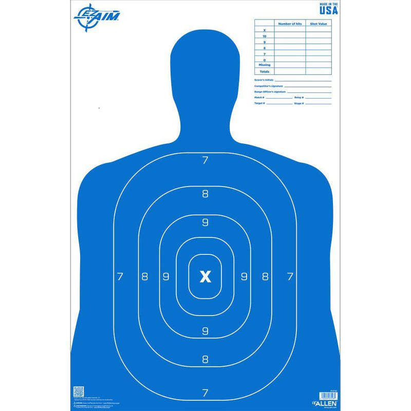 Allen EZ Aim B27 Pro Silhouette Paper Target Blue 23