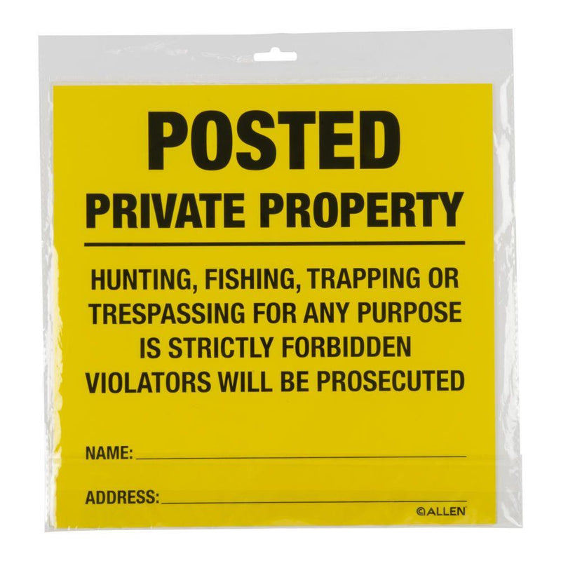 Allen Posted No Trespassing Yard Sign 12