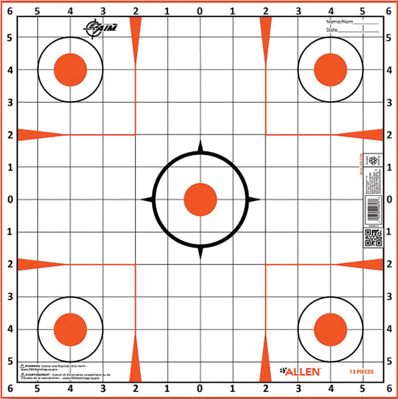 Allen EZ AIM Paper Targets Sight-In Grid 12x12 -12/ct