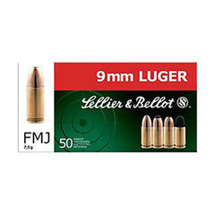 Sellier & Bellot 9mm Luger 124gr FMJ — 50 Rounds