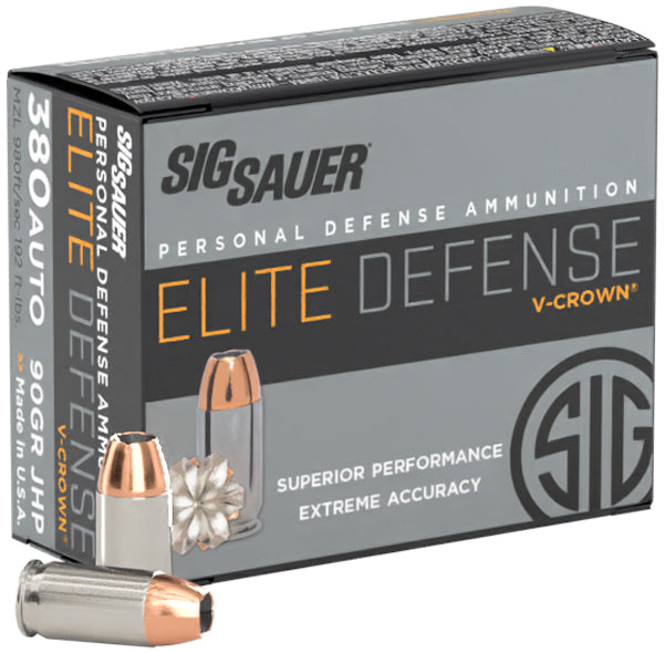 SIG AMMO 380ACP 90GR ELITE V-CROWN JHP 20/10