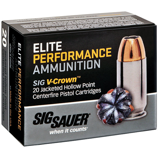 SIG AMMO 40SW 165GR ELITE V-CROWN JHP 20/10