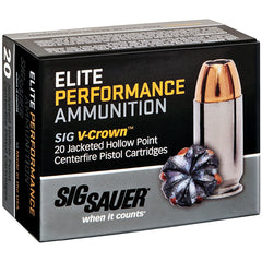 SIG AMMO 40SW 165GR ELITE V-CROWN JHP 20/10