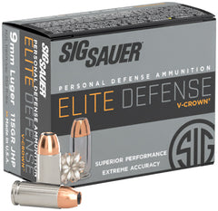 SIG AMMO 9MM 115GR ELITE V-CROWN JHP 20/10