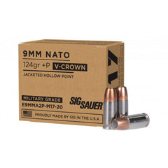SIG AMMO 9MM+P 124GR ELI V-CROWN JHP 20/10
