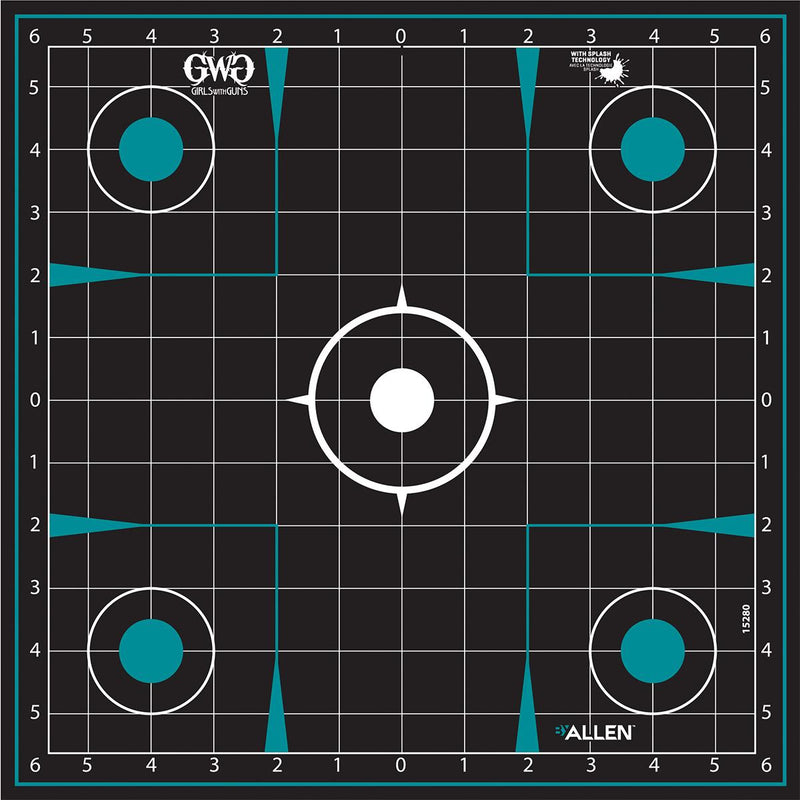 Allen Girls with Guns Splash Adhesive Sight Grid Targets 12x12 - 5/ct