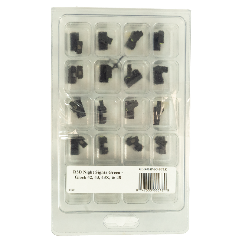 XS Sights R3D Night Sights Set for Glock 42/43/43x/48 Green Bulk 20/ct