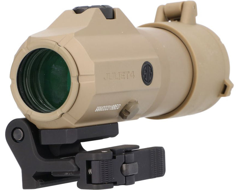 SIG Sauer JULIET4 4x24mm Magnifier — PowerCam Flip Mount, FDE