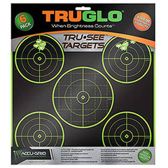 TRUGLO TRU-SEE TARGETS 5-BULL 12X12 6PK