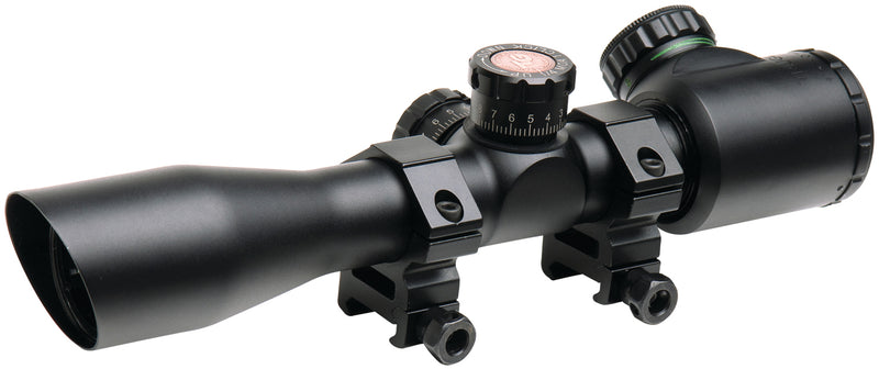 TruGlo 4x32 Tactical Riflescope — Dual-Color Illuminated Reticle, Rings Included