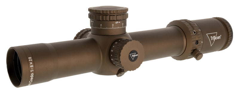 Trijicon Credo 1-8x28 FFP Riflescope — Red/Green MRAD Segmented Circle, Coyote