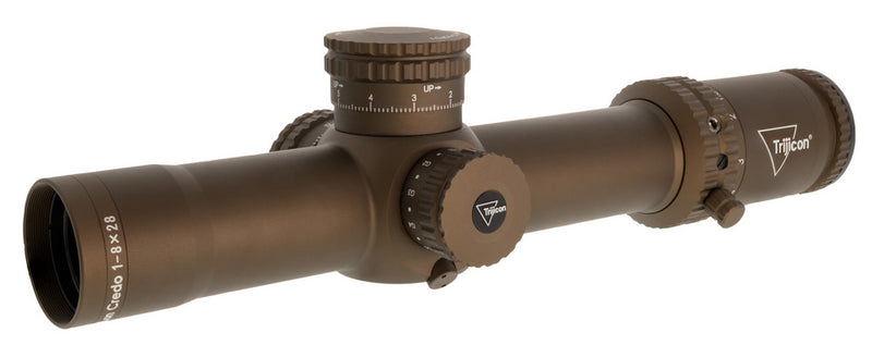 Trijicon Credo 1-8x28 FFP Riflescope — Red/Green MOA Segmented Circle, Coyote