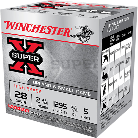 WIN SUPER-X UPLAND 28GA 2.75 3/4OZ #5 25/10