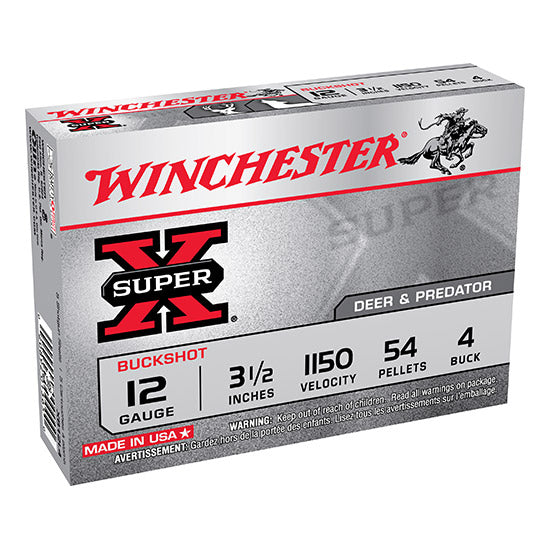WIN SUPER-X BUCKSHOT 12GA 3.5 54PEL #4 5/50