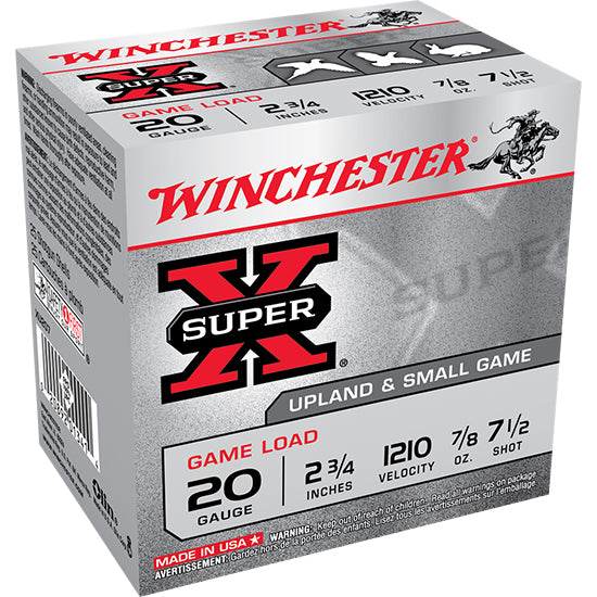WIN SUPER-X UPLAND 20GA 2.75 7/8OZ #7.5 25/10