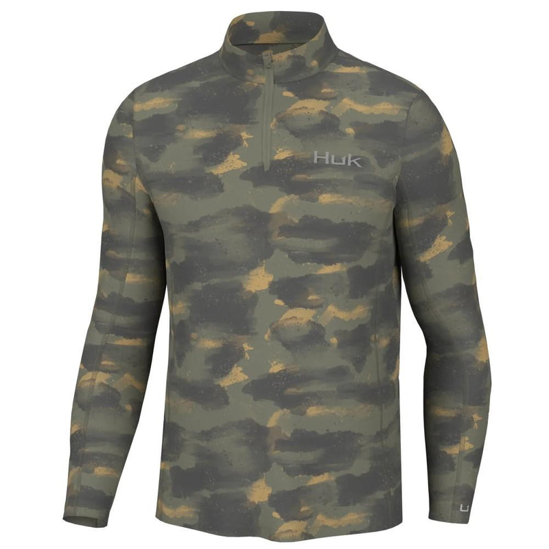 Huk Camden Coldfront 1/4 Zip Long Sleeve Shirt Camden Moss XL